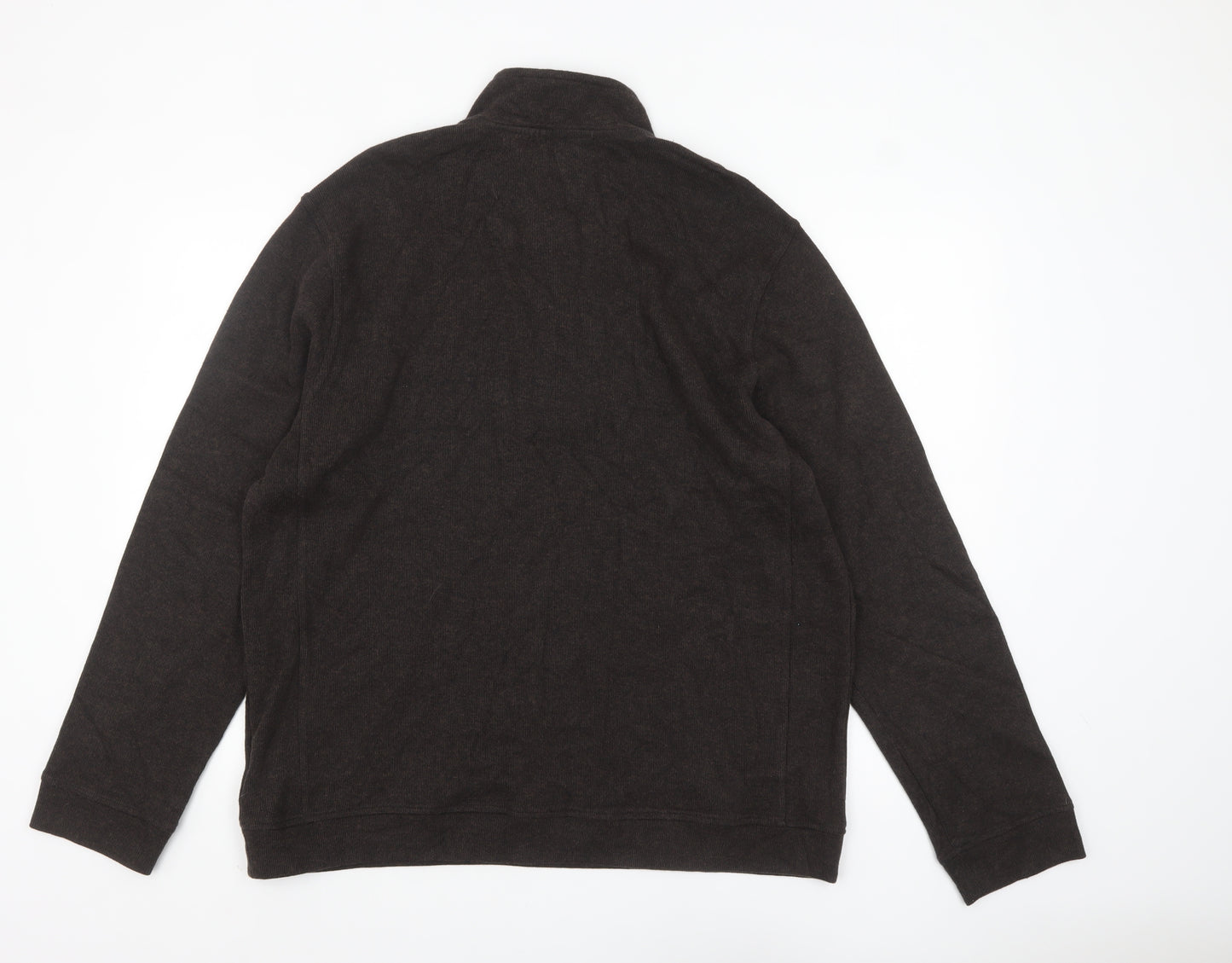 TU Men’s Brown High Neck Pullover Sweatshirt Size L Cotton Blend