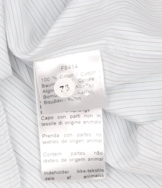 Lacoste Men's Blue Slim Fit Long Sleeve Striped Dress Shirt Size 41
