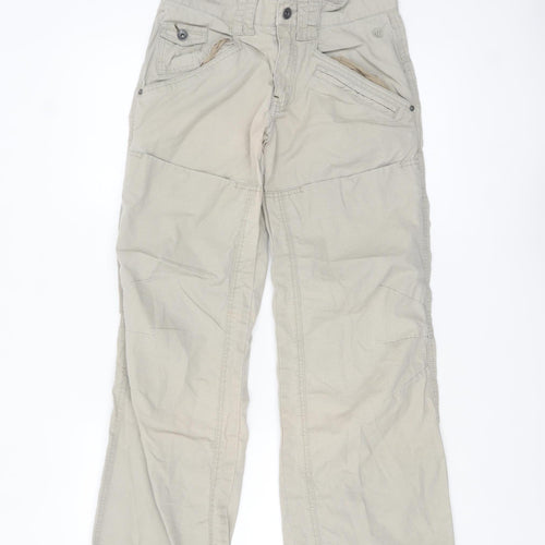 Fa Face Girls Beige Cargo Trousers 13 Years 100% Cotton Casual Pants