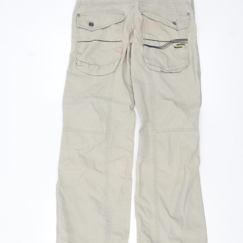 Fa Face Girls Beige Cargo Trousers 13 Years 100% Cotton Casual Pants