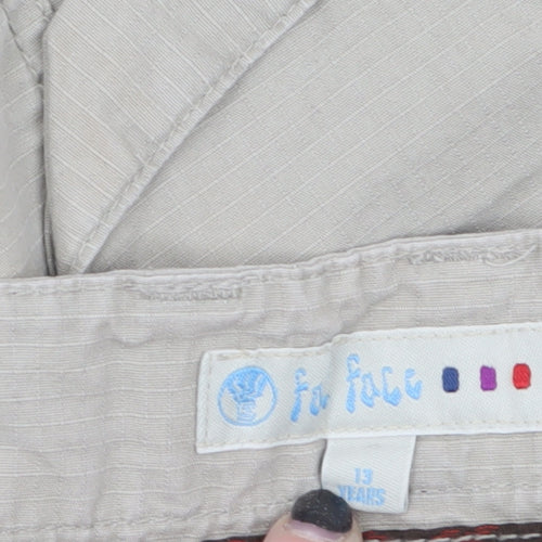 Fa Face Girls Beige Cargo Trousers 13 Years 100% Cotton Casual Pants