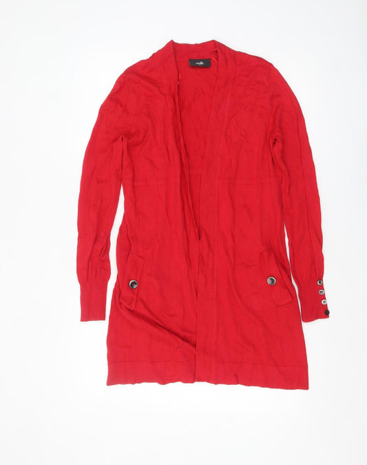Wallis Womens Red Long Sleeve Knit Cardigan Size S