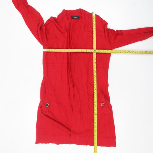 Wallis Womens Red Long Sleeve Knit Cardigan Size S
