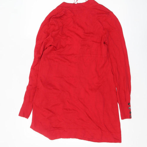 Wallis Womens Red Long Sleeve Knit Cardigan Size S
