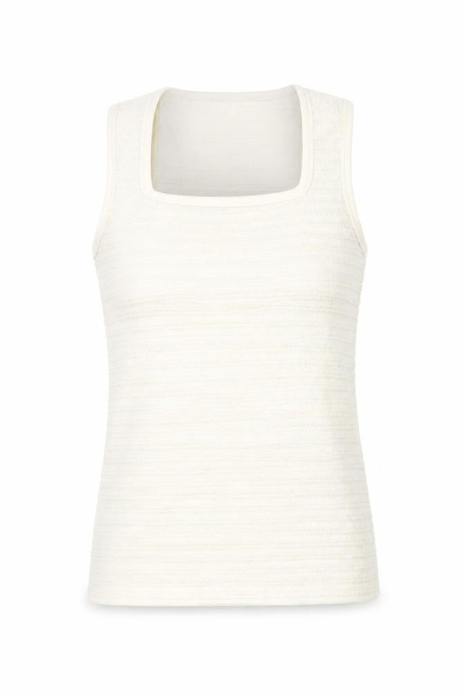 ASOS DESIGN Women's Ivory Ribbed Tank Top M Knit Cotton Blend