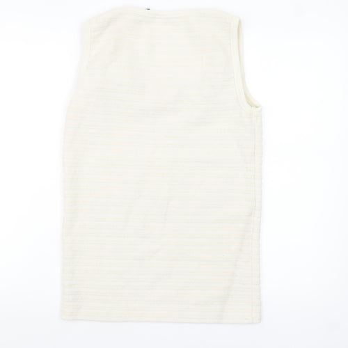 ASOS DESIGN Women's Ivory Ribbed Tank Top M Knit Cotton Blend