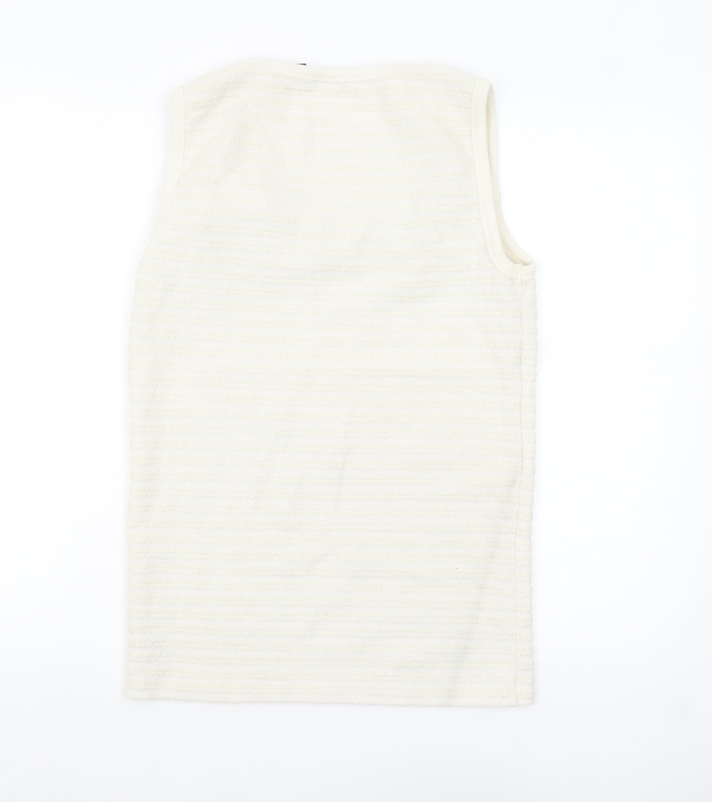 ASOS DESIGN Women's Ivory Ribbed Tank Top M Knit Cotton Blend