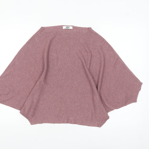JDY Women's Pink Batwing Knit Cape Jumper Size S