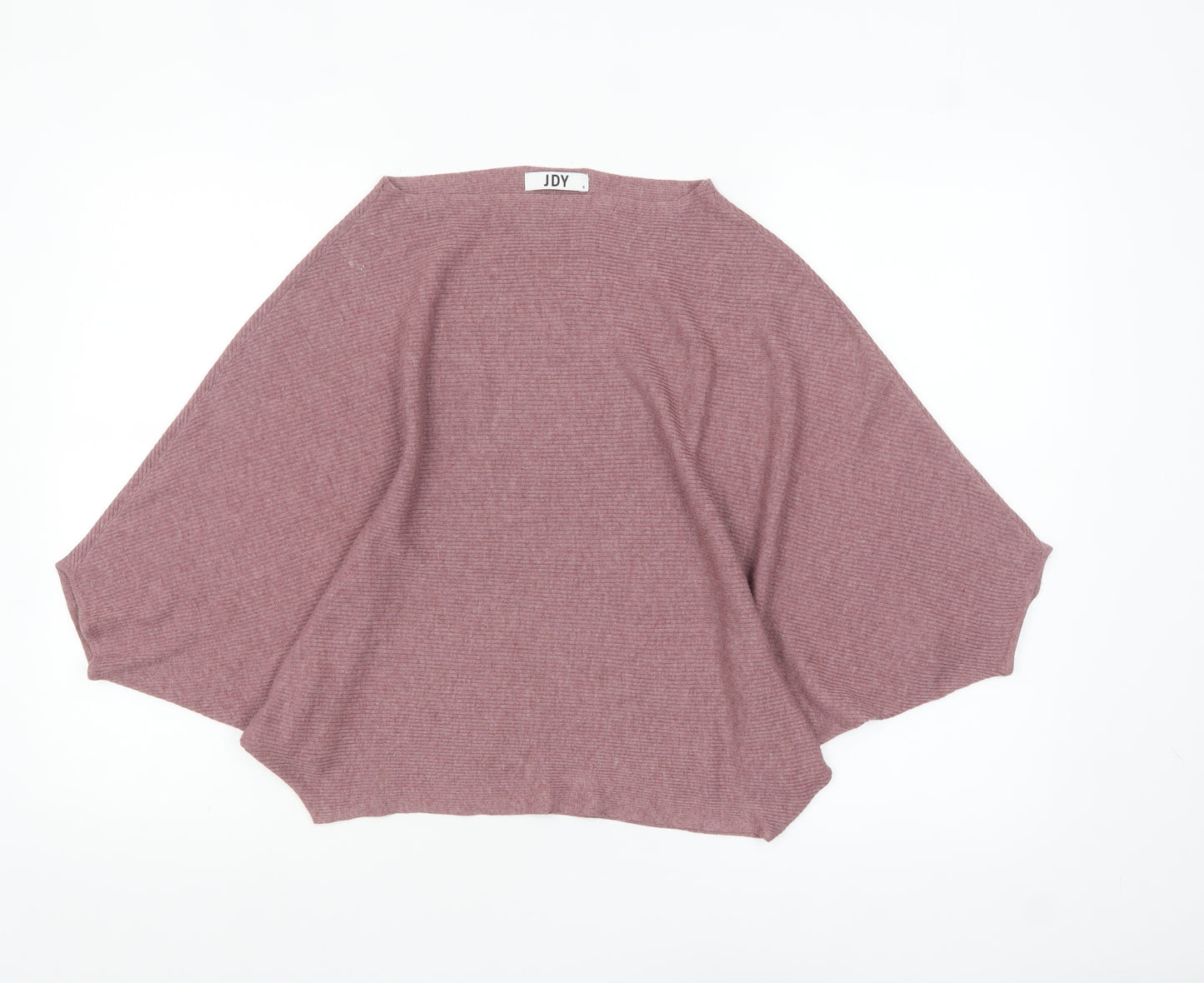 JDY Women's Pink Batwing Knit Cape Jumper Size S