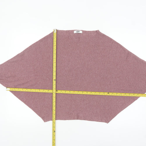 JDY Women's Pink Batwing Knit Cape Jumper Size S