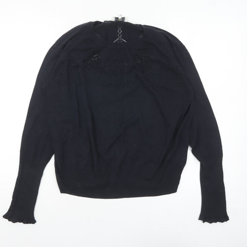Noa Noa Women's Black Cotton Knit Long Sleeve Pullover Jumper L