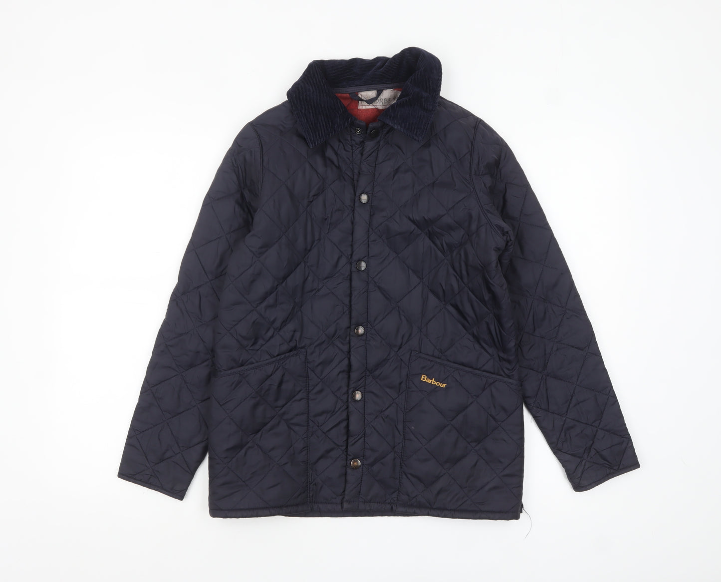 Barbour Boys Blue Quilted Jacket Lined Mid-Length 10-11 Years