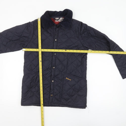 Barbour Boys Blue Quilted Jacket Lined Mid-Length 10-11 Years