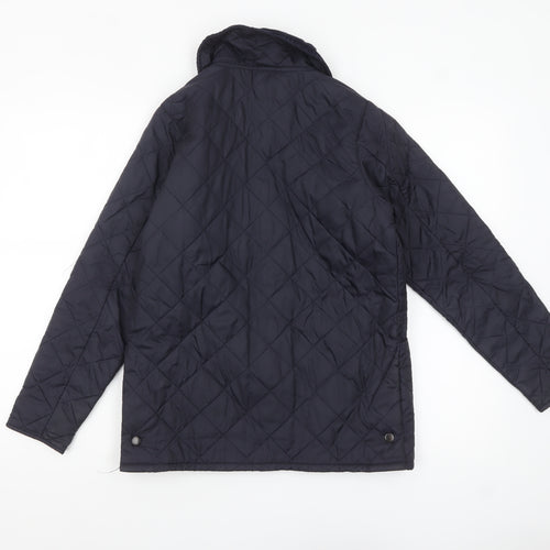 Barbour Boys Blue Quilted Jacket Lined Mid-Length 10-11 Years