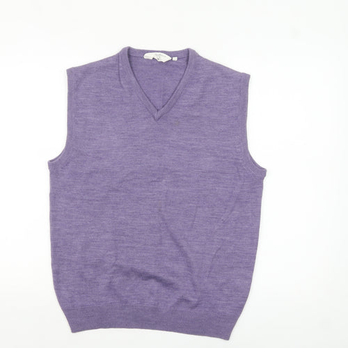 Bar Harbour Men’s Purple Wool Blend V-Neck Sleeveless Vest M