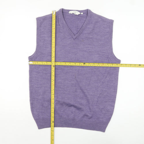 Bar Harbour Men’s Purple Wool Blend V-Neck Sleeveless Vest M