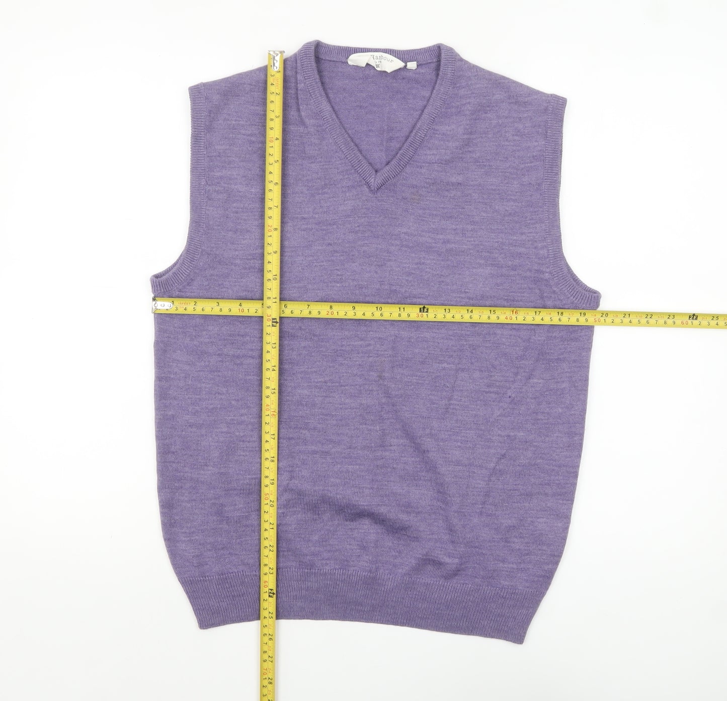 Bar Harbour Men’s Purple Wool Blend V-Neck Sleeveless Vest M