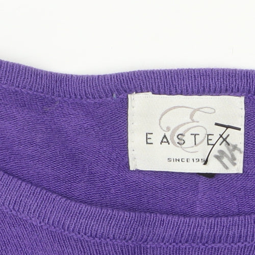 Eastex Women's Purple Beaded Boat Neck Acrylic Jumper Size 12