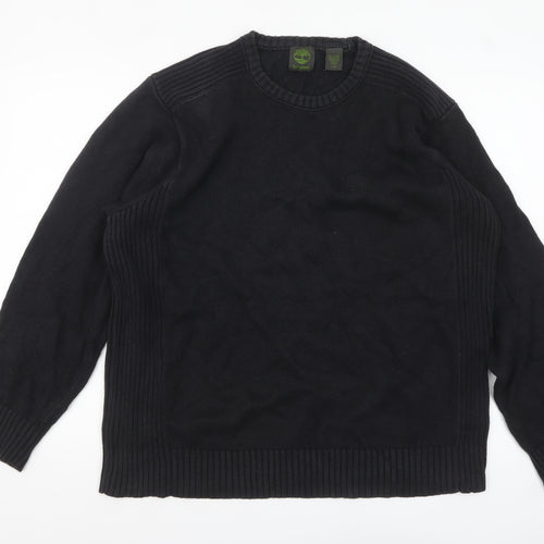 Timberland Men’s Black Cotton Crew Neck Jumper Size L