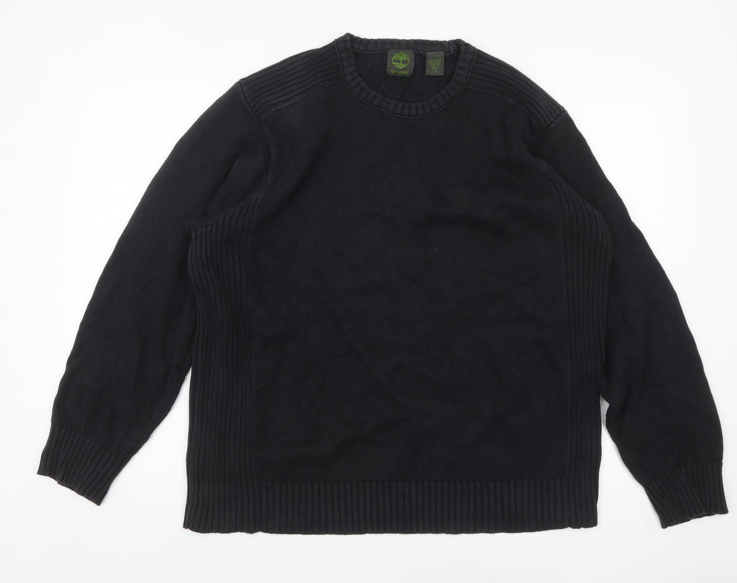 Timberland Men’s Black Cotton Crew Neck Jumper Size L