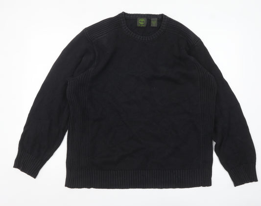 Timberland Men’s Black Cotton Crew Neck Jumper Size L