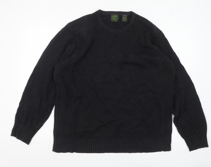 Timberland Men’s Black Cotton Crew Neck Jumper Size L
