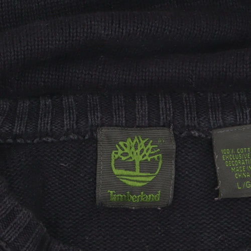 Timberland Men’s Black Cotton Crew Neck Jumper Size L