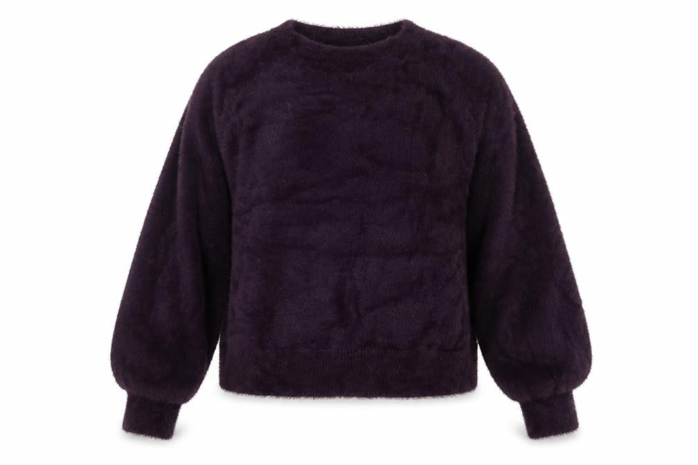 Front view of Marks & Spencer Women’s Purple Knit Long Sleeve jumper M