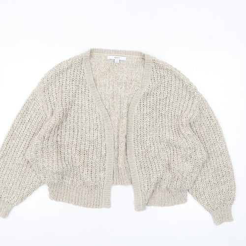 Next Women’s Beige Open-Knit Cardigan S Relaxed Fit