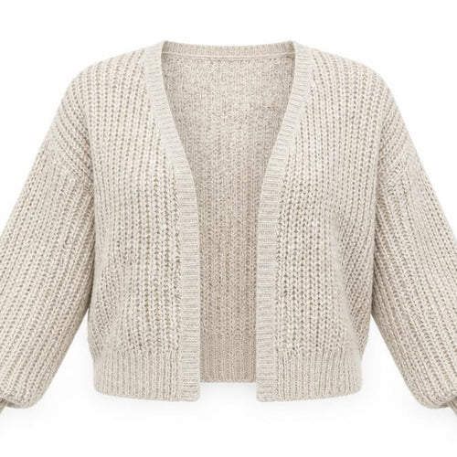 Next Women’s Beige Open-Knit Cardigan S Relaxed Fit