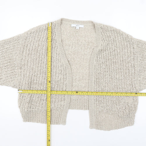 Next Women’s Beige Open-Knit Cardigan S Relaxed Fit