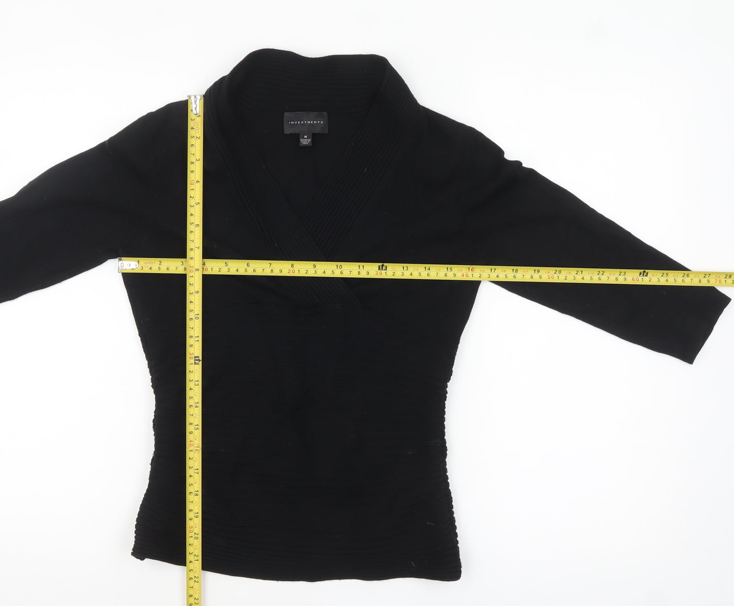 Investments Women’s Black Wrap Knit Jumper Size M