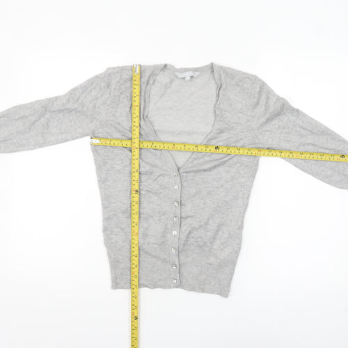 Red Herring Women's Grey V-Neck Button Cardigan Size 10