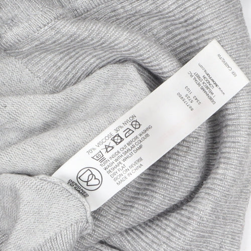 Red Herring Women's Grey V-Neck Button Cardigan Size 10