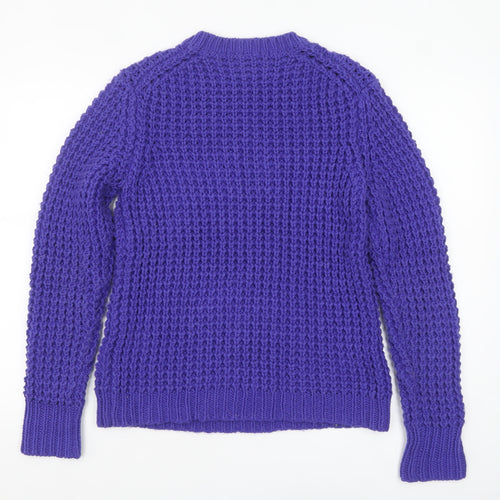 Acne Men’s Purple Chunky-Knit Wool Blend Jumper Size L