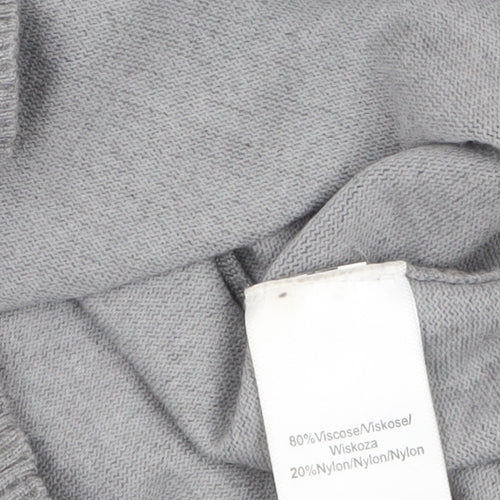 Cable & Gauge Women's Grey Sleeveless Roll Neck Knit Top Size S