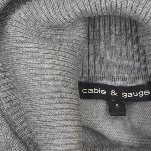 Cable & Gauge Women's Grey Sleeveless Roll Neck Knit Top Size S