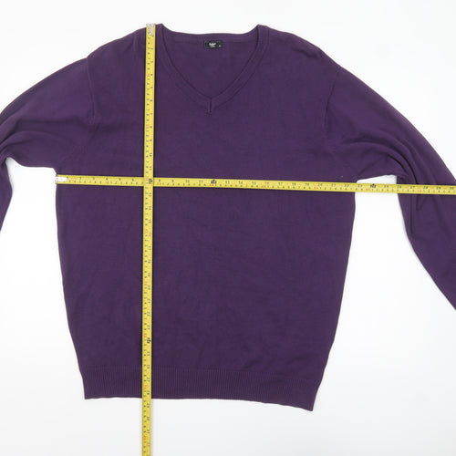 Cotton Traders Men's Purple V-Neck XL Cotton Pullover Jumper