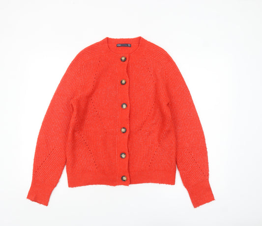 Marks and Spencer Womens Red Knit Button Cardigan Size S
