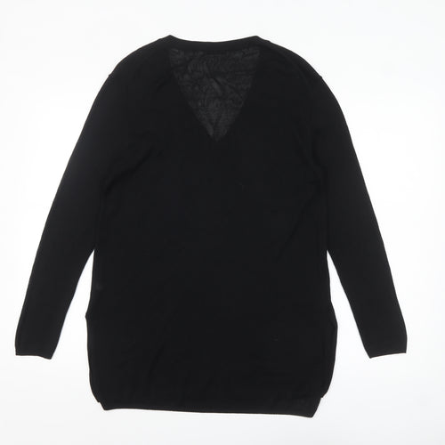 Nicole Farhi Women's Black Wool V-Neck Long Sleeve Jumper Size S