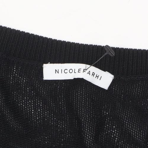 Nicole Farhi Women's Black Wool V-Neck Long Sleeve Jumper Size S