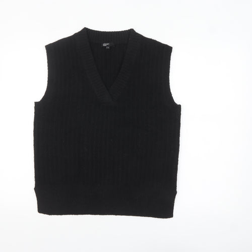 Nobody's Child Women's Black V-Neck Sleeveless Knit Vest Jumper Size 8-10