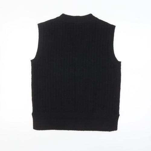 Nobody's Child Women's Black V-Neck Sleeveless Knit Vest Jumper Size 8-10