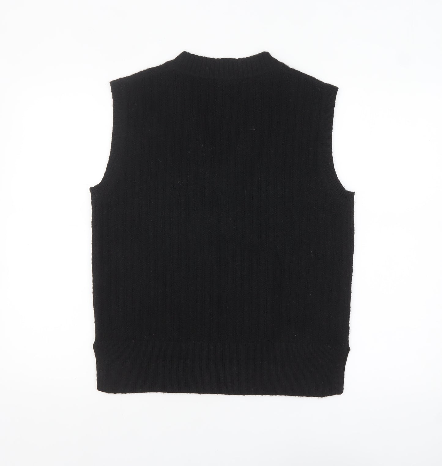 Nobody's Child Women's Black V-Neck Sleeveless Knit Vest Jumper Size 8-10