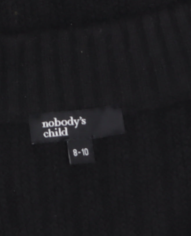 Nobody's Child Women's Black V-Neck Sleeveless Knit Vest Jumper Size 8-10