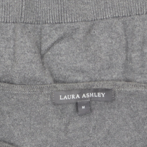 Laura Ashley Women’s Grey Cotton 3/4 Sleeve Crochet Jumper M