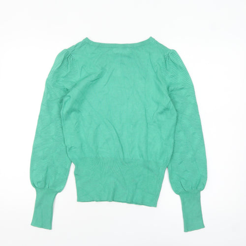 Marks and Spencer Women's Green Knit Jumper Size S Crew Neck