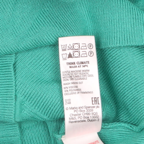 Marks and Spencer Women's Green Knit Jumper Size S Crew Neck
