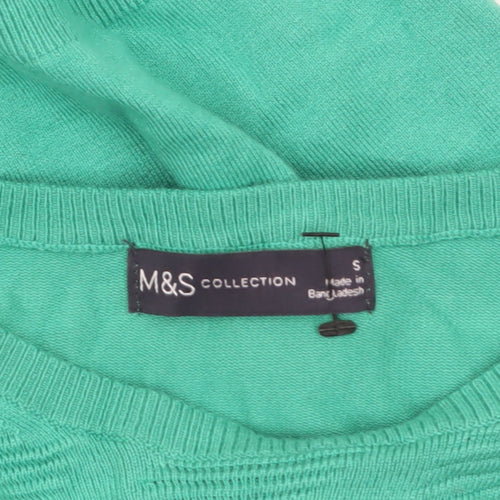 Marks and Spencer Women's Green Knit Jumper Size S Crew Neck