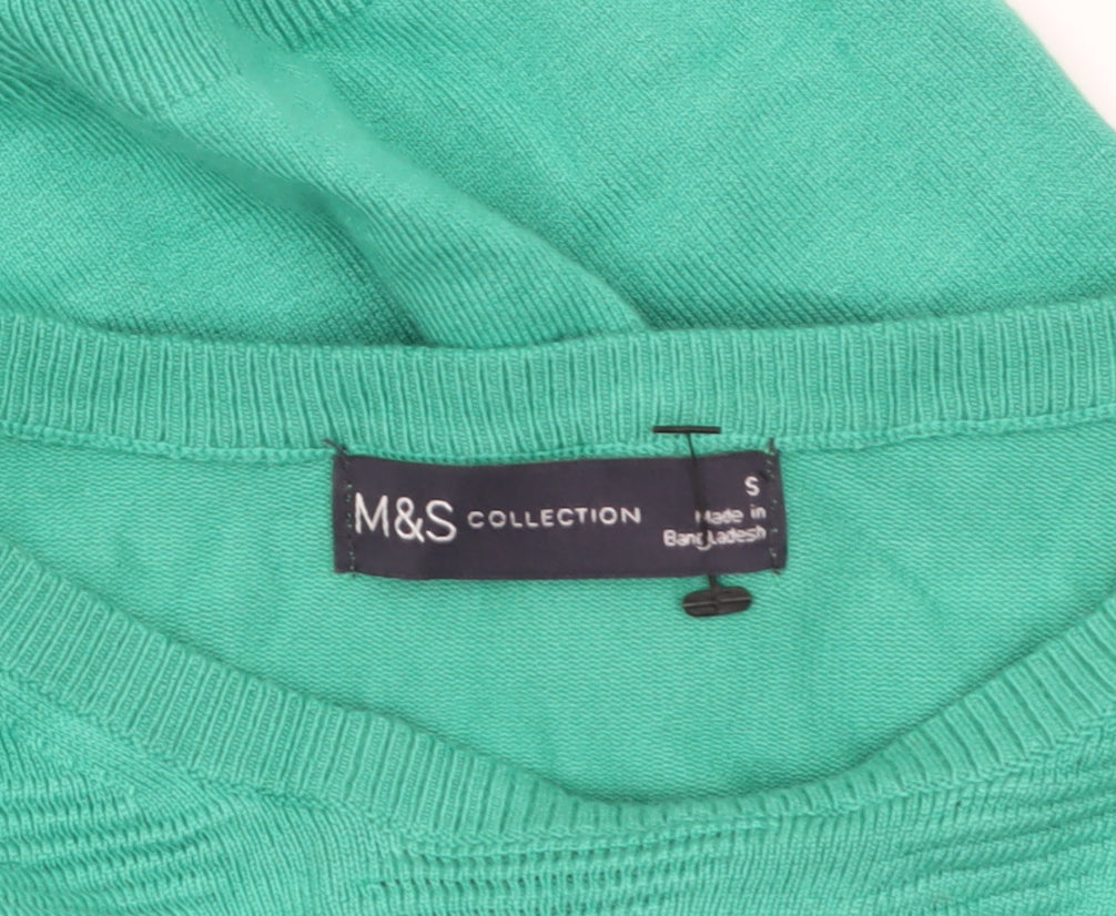 Marks and Spencer Women's Green Knit Jumper Size S Crew Neck